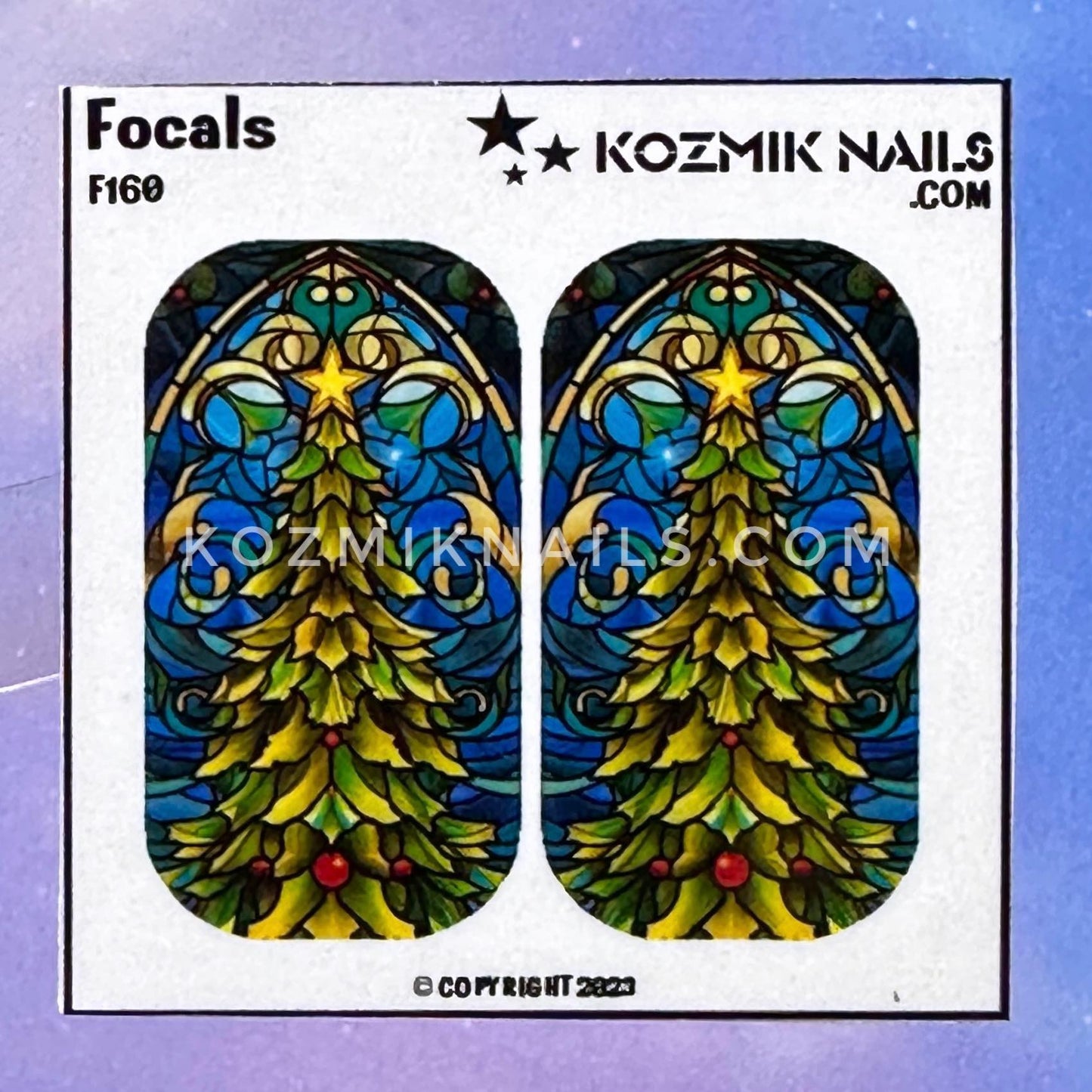 F160 Stained Glass Christmas Tree Star