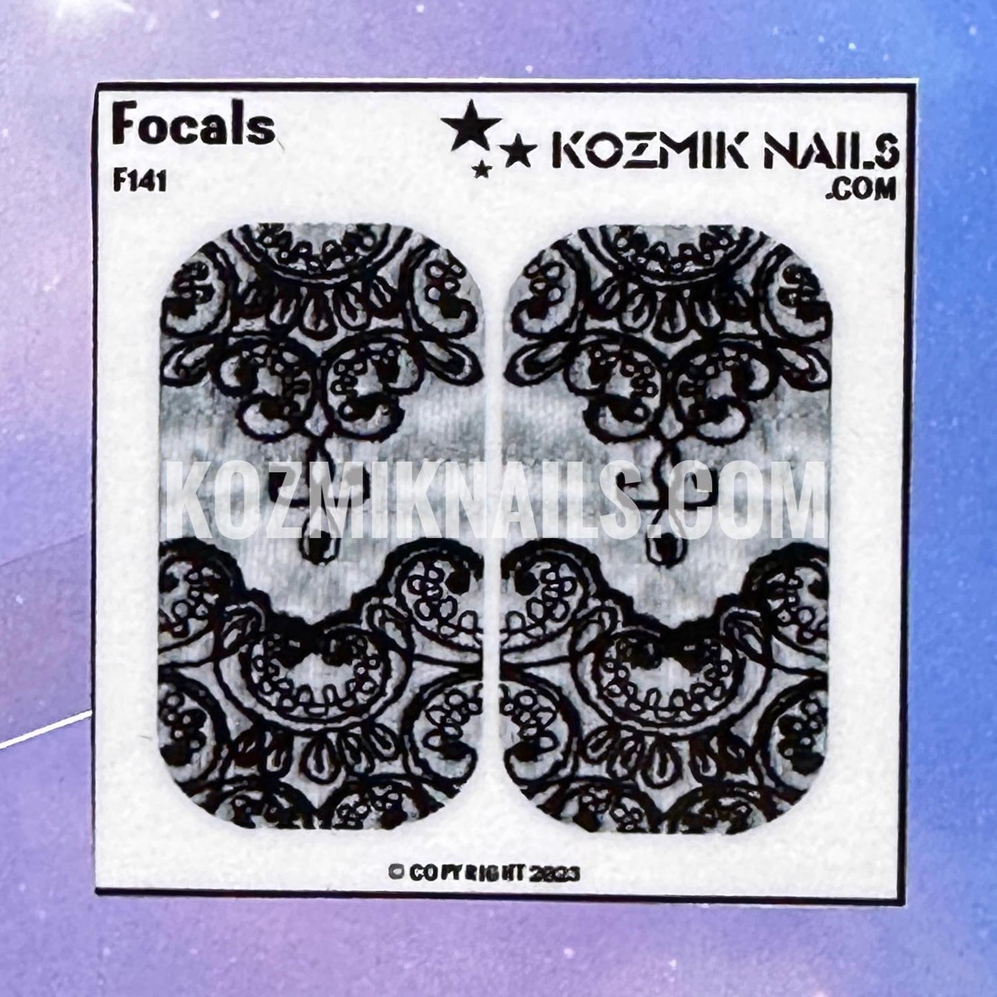 F141 Black Lace Swirls