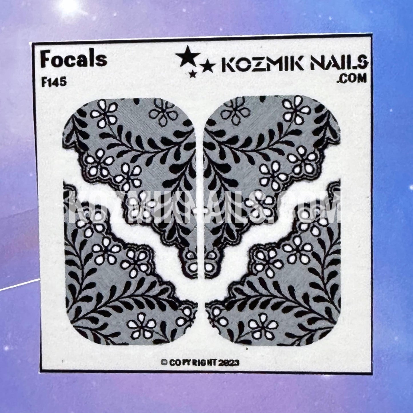 F145 Black Lace Flowers