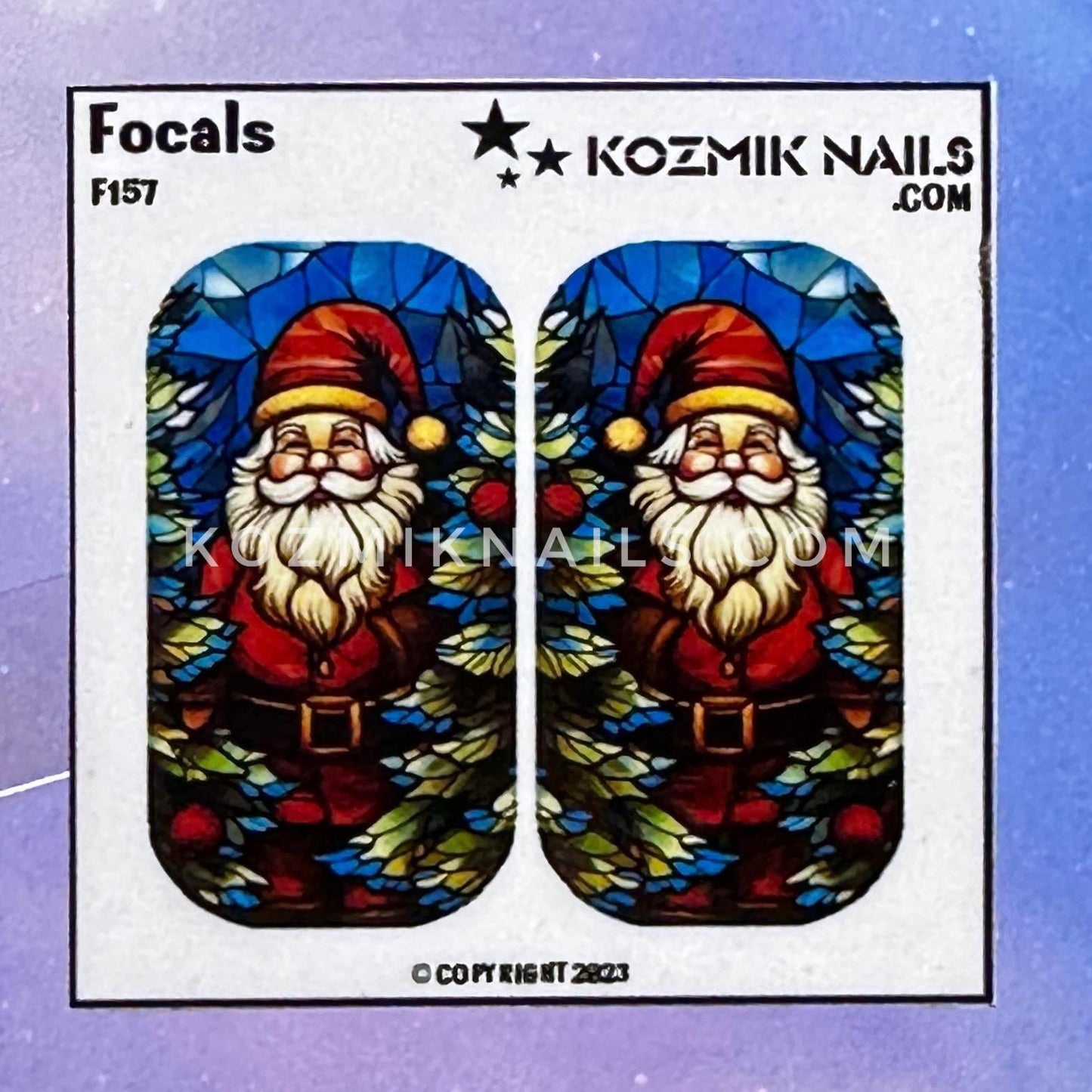 F157 Stained Glass Santa