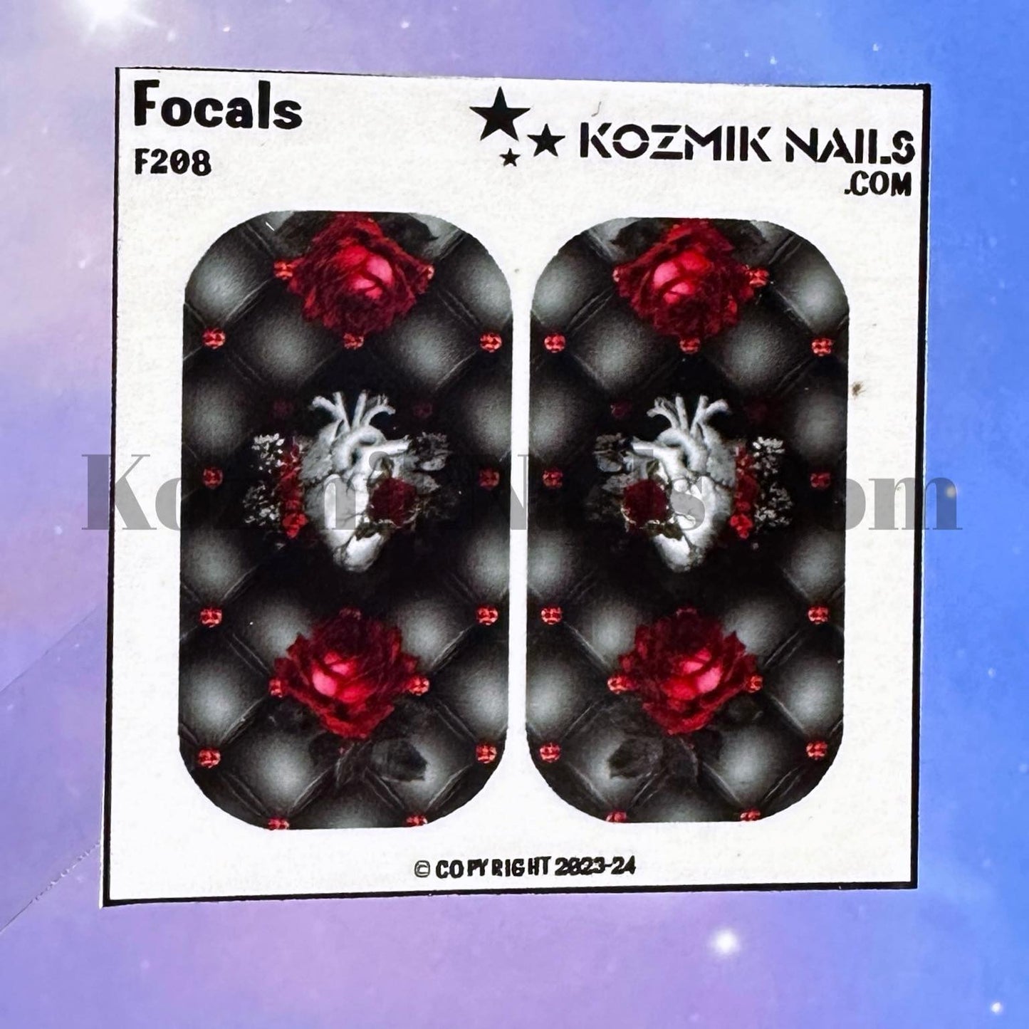 F208 Tufted Roses w Heart