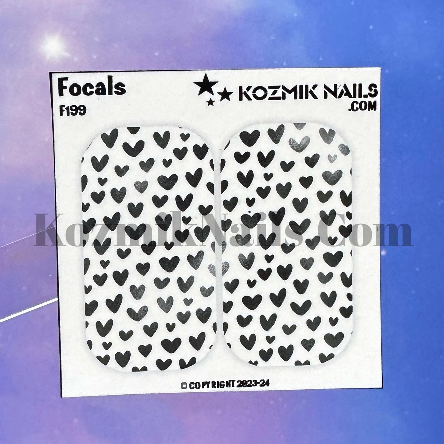 F199 Small Black Hearts