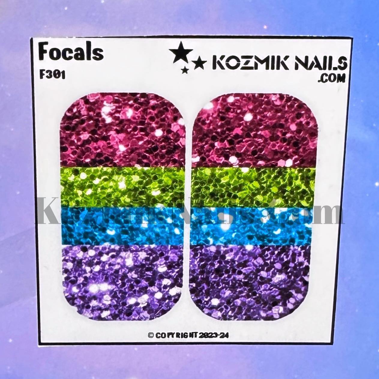 F301 Spring Glitter Stripes