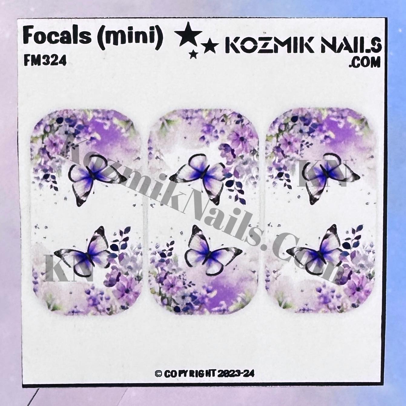 F324 Purple Butterflies with Flowers