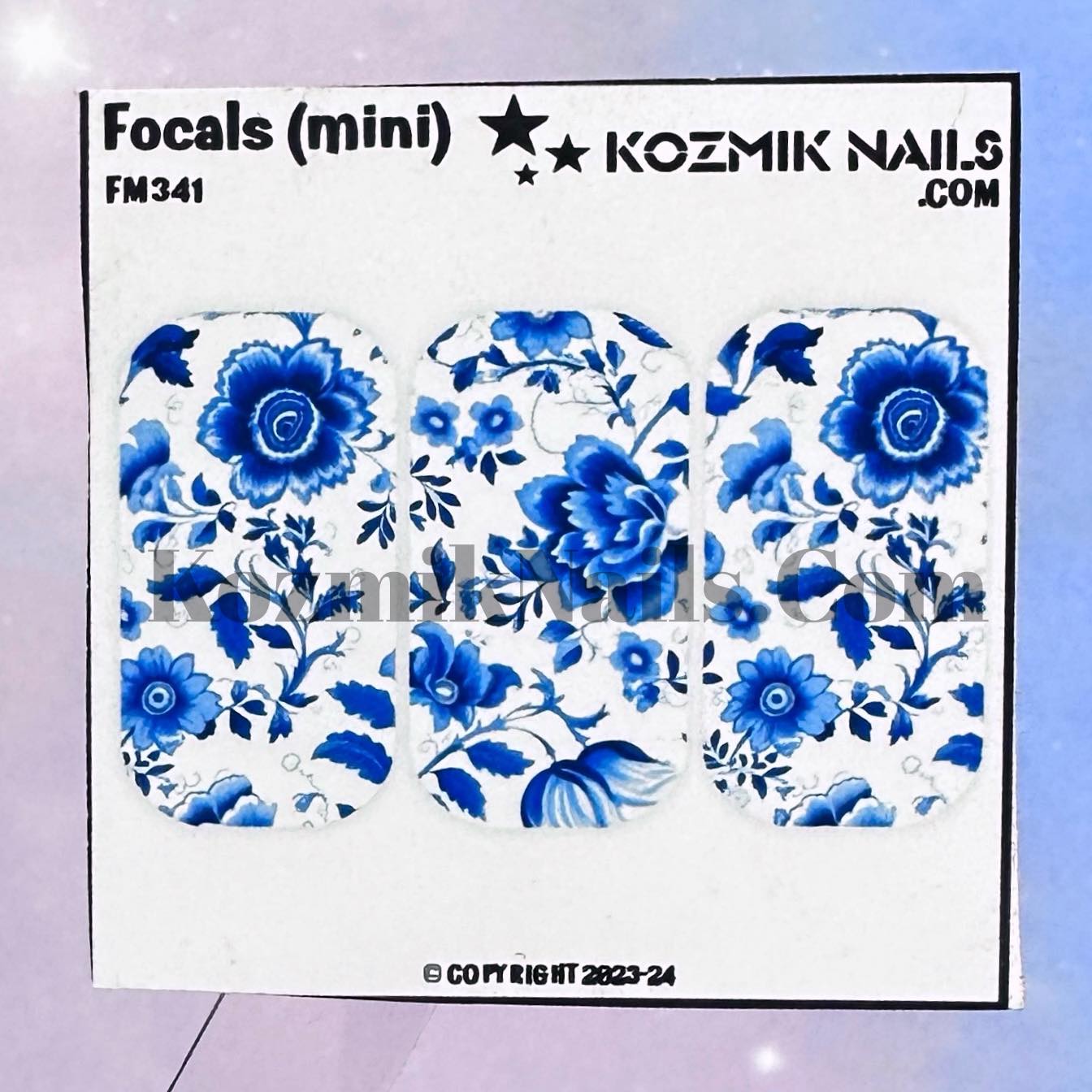 F341 Multi Delft Blue Flowers