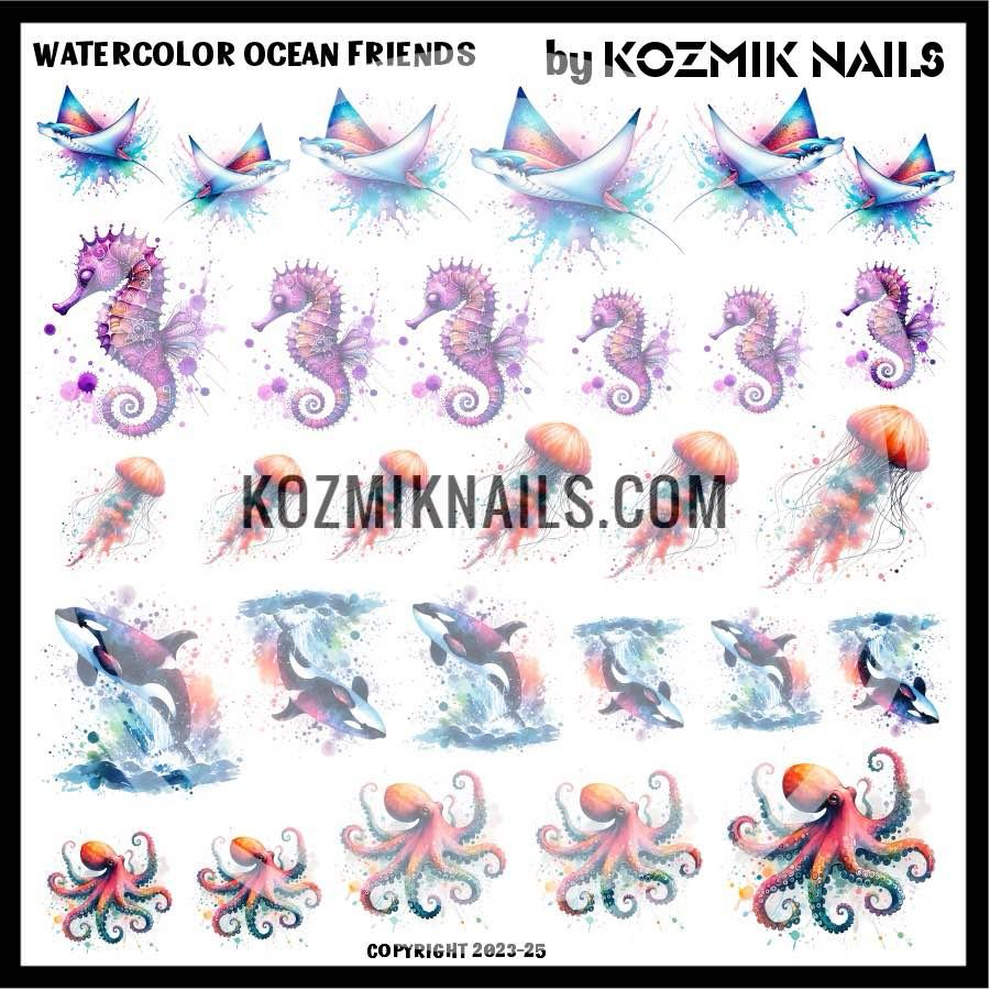 Watercolor Ocean Friends