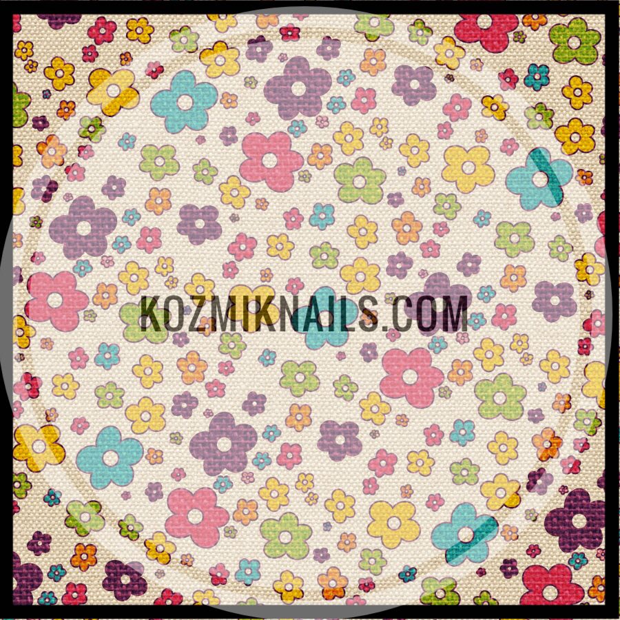 Retro Flower Burlap 1