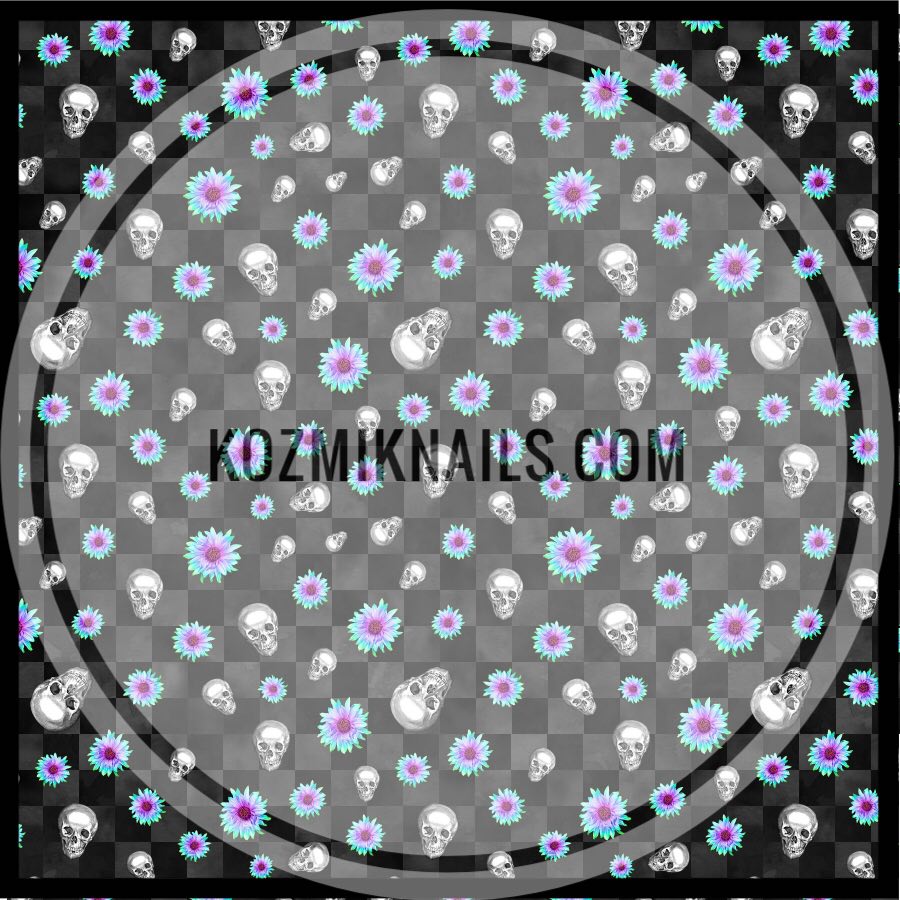 Skulls & Daisies Black