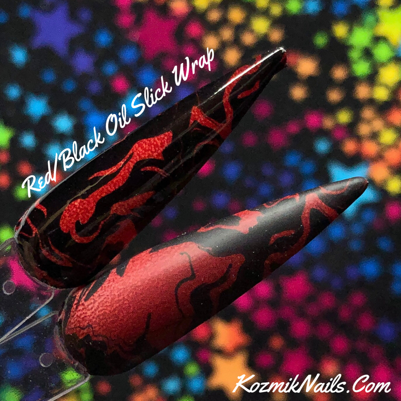 Nappe de pétrole rouge/noir