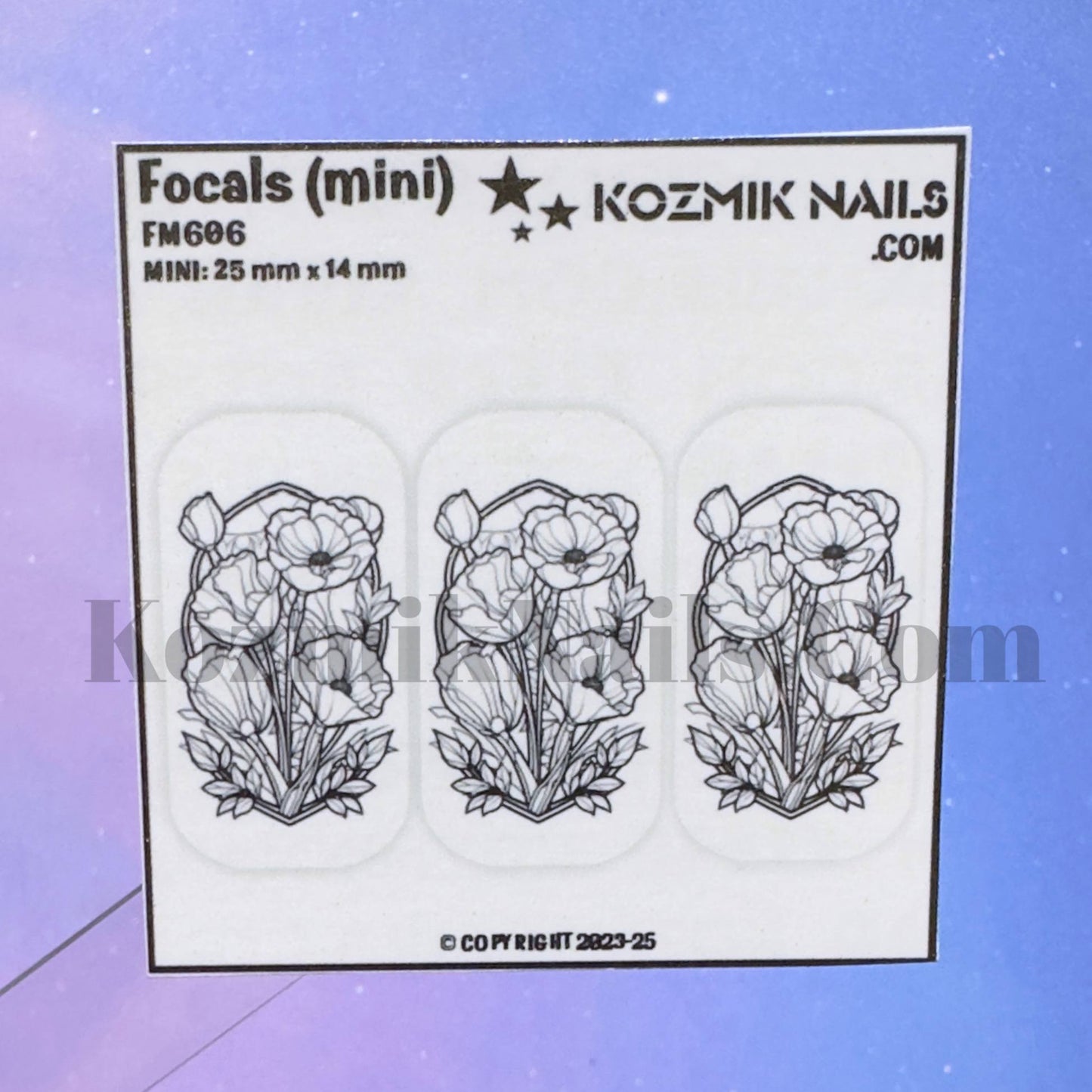 F606 Stained Glass Poppy Panel Outline