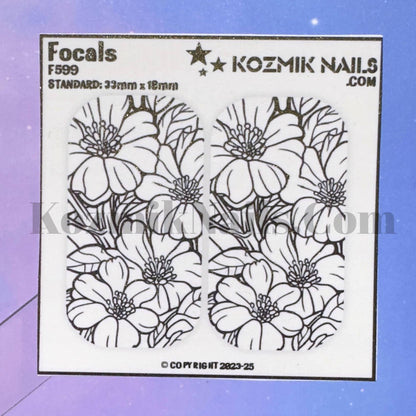 F599 Stained Glass Flower Outline