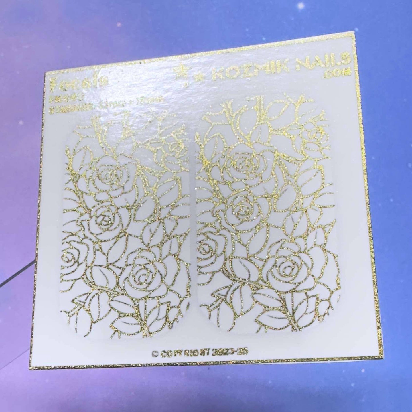 F609 Stained Glass Rose Bush Outline