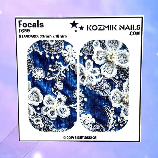 F650 Denim and Lace Flowers