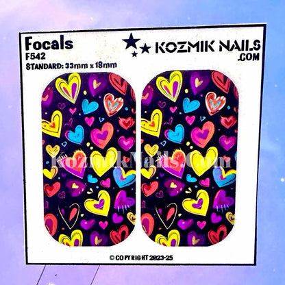 F542 Colorful Heart Doodles