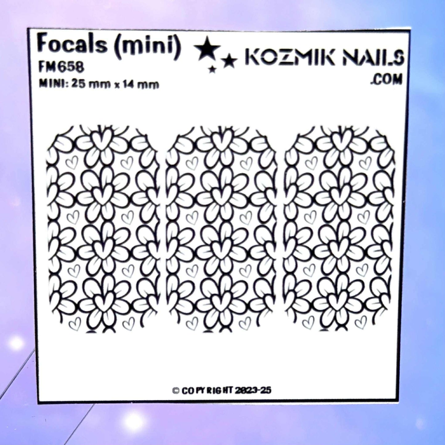 F658 Hearts in Flowers Doodles