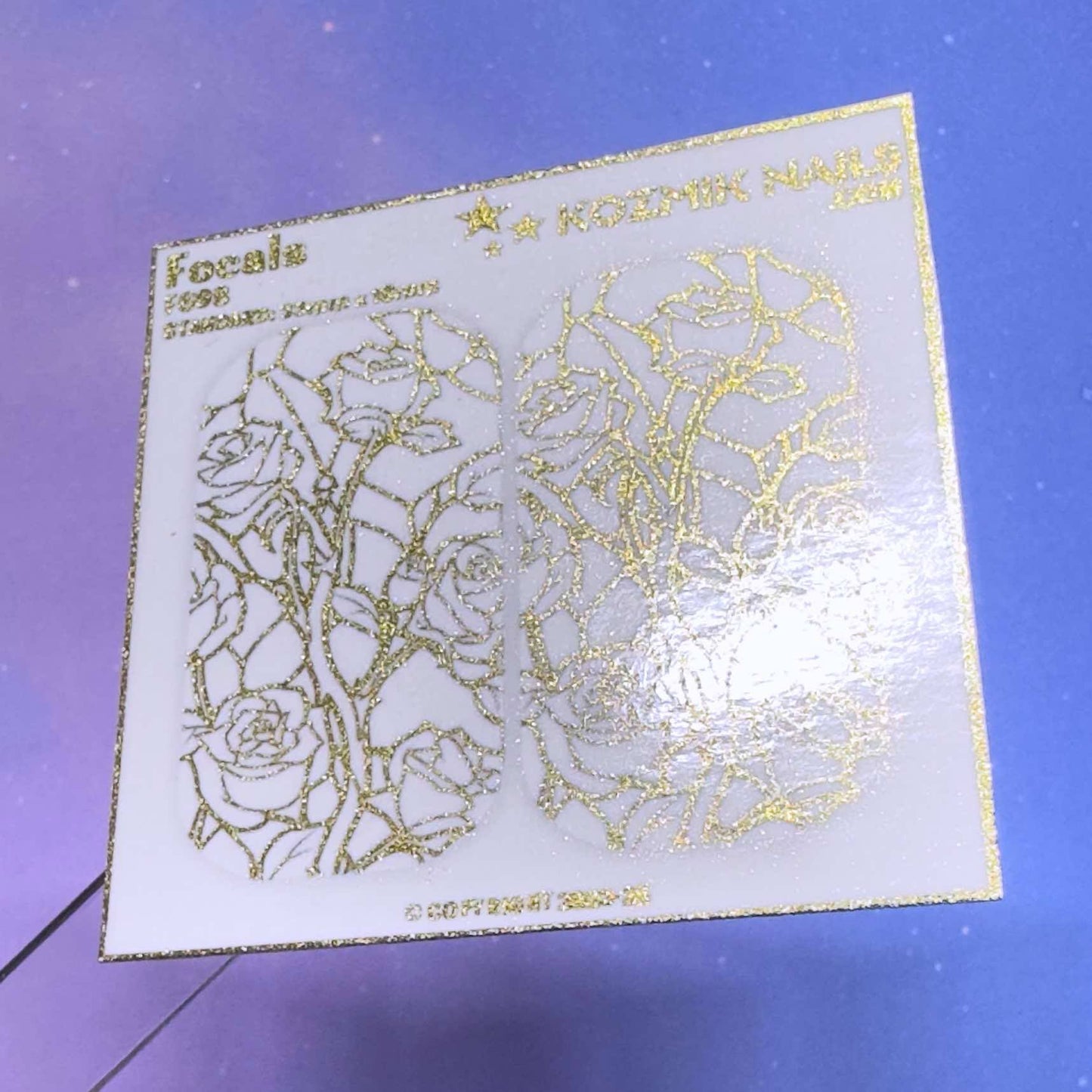 F608 Stained Glass Roses and Thorns Outline