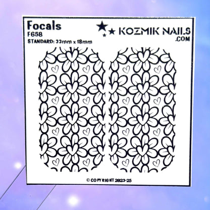 F658 Hearts in Flowers Doodles