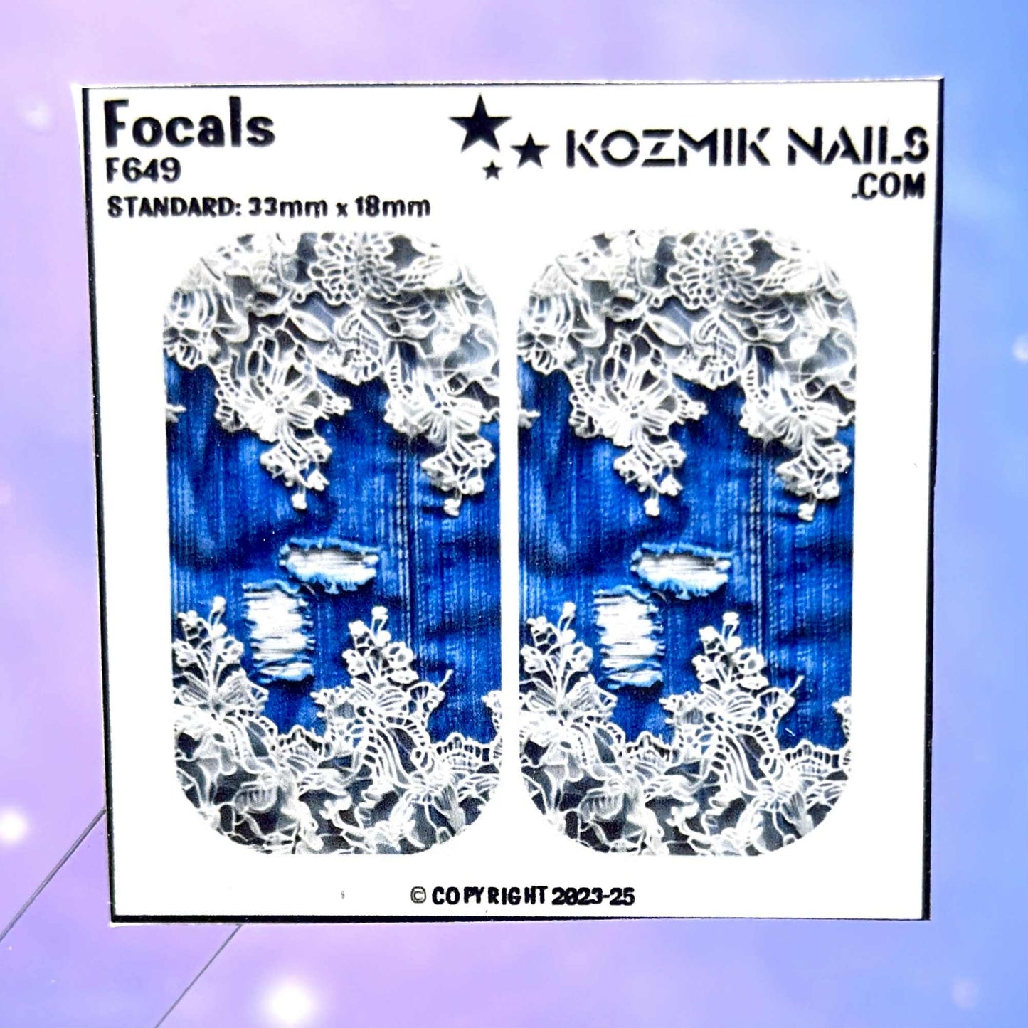 F649 Ripped Denim and Lace