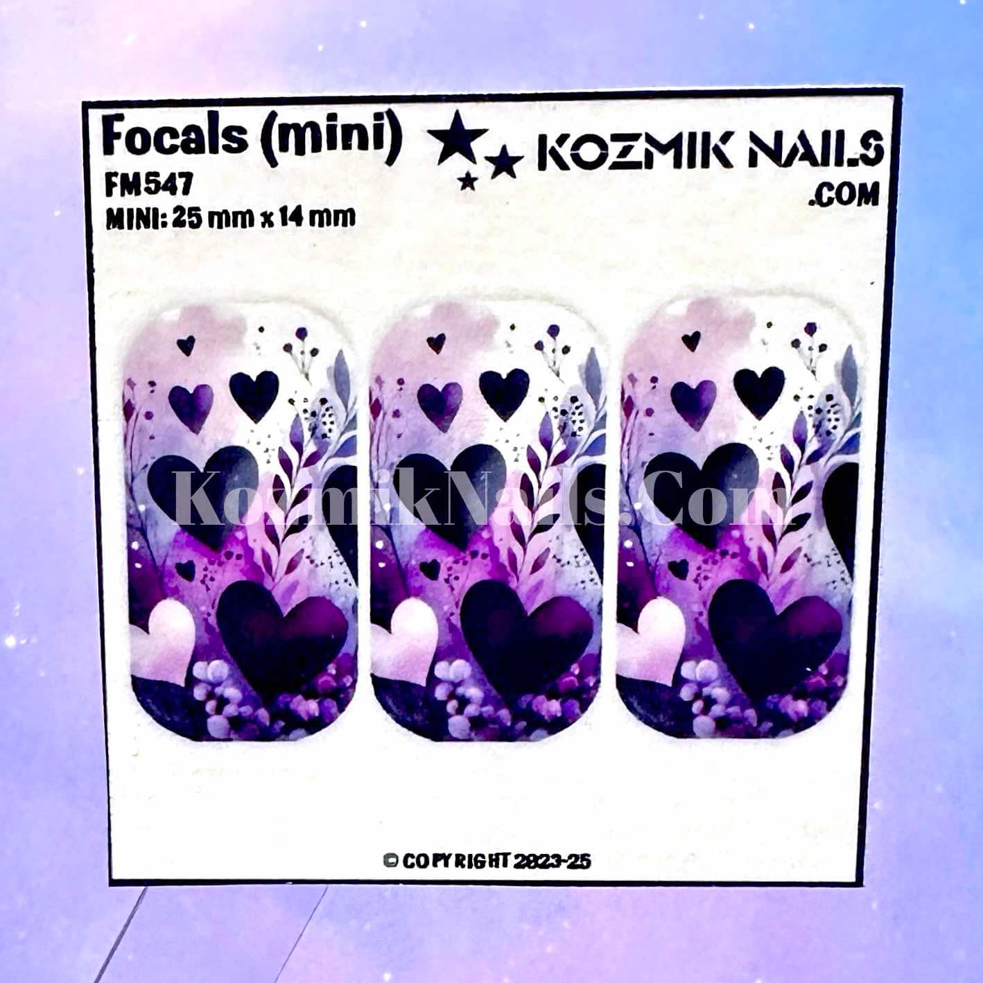 F547 Boho Purple and Black Hearts