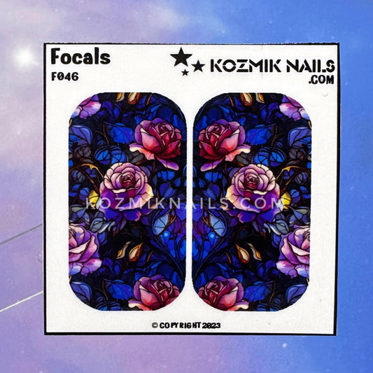 F046 Purple Stain Glass Roses