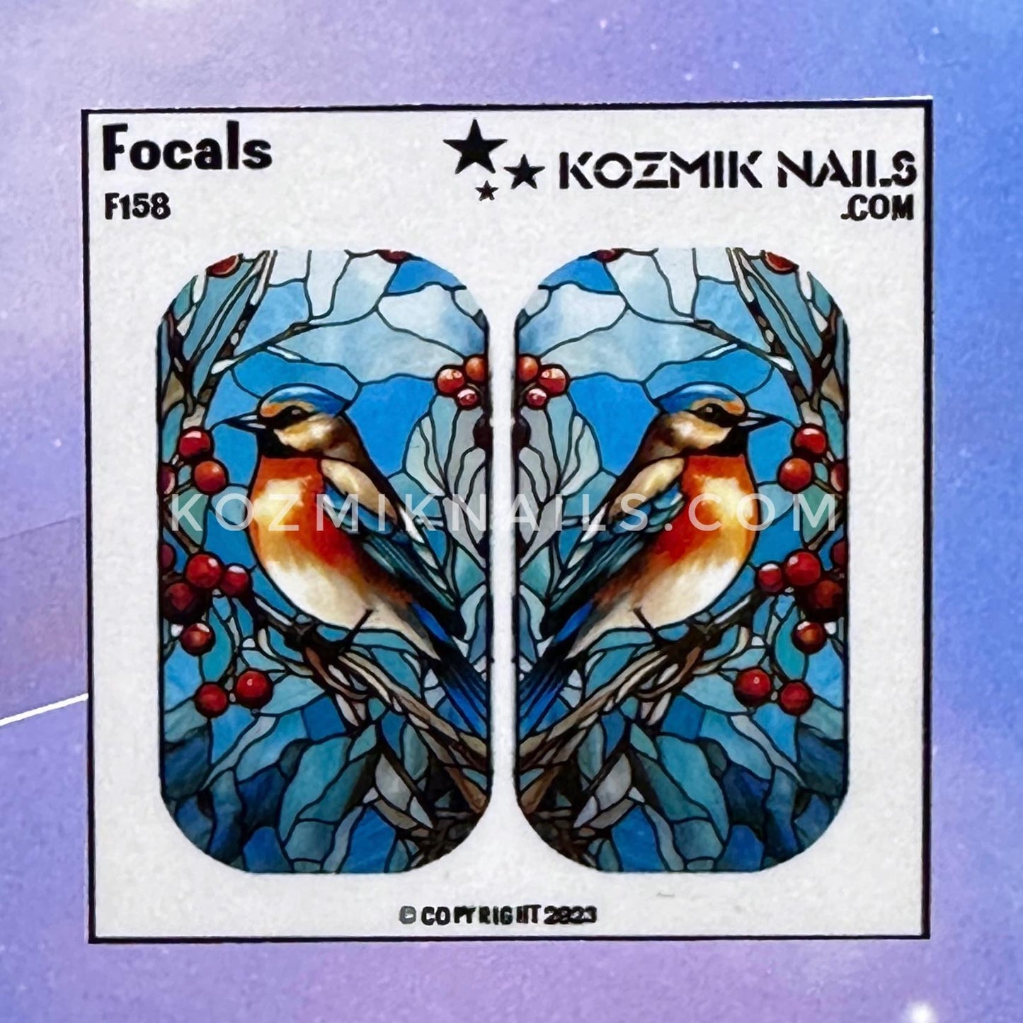 F158 Stained Glass Blue Jay