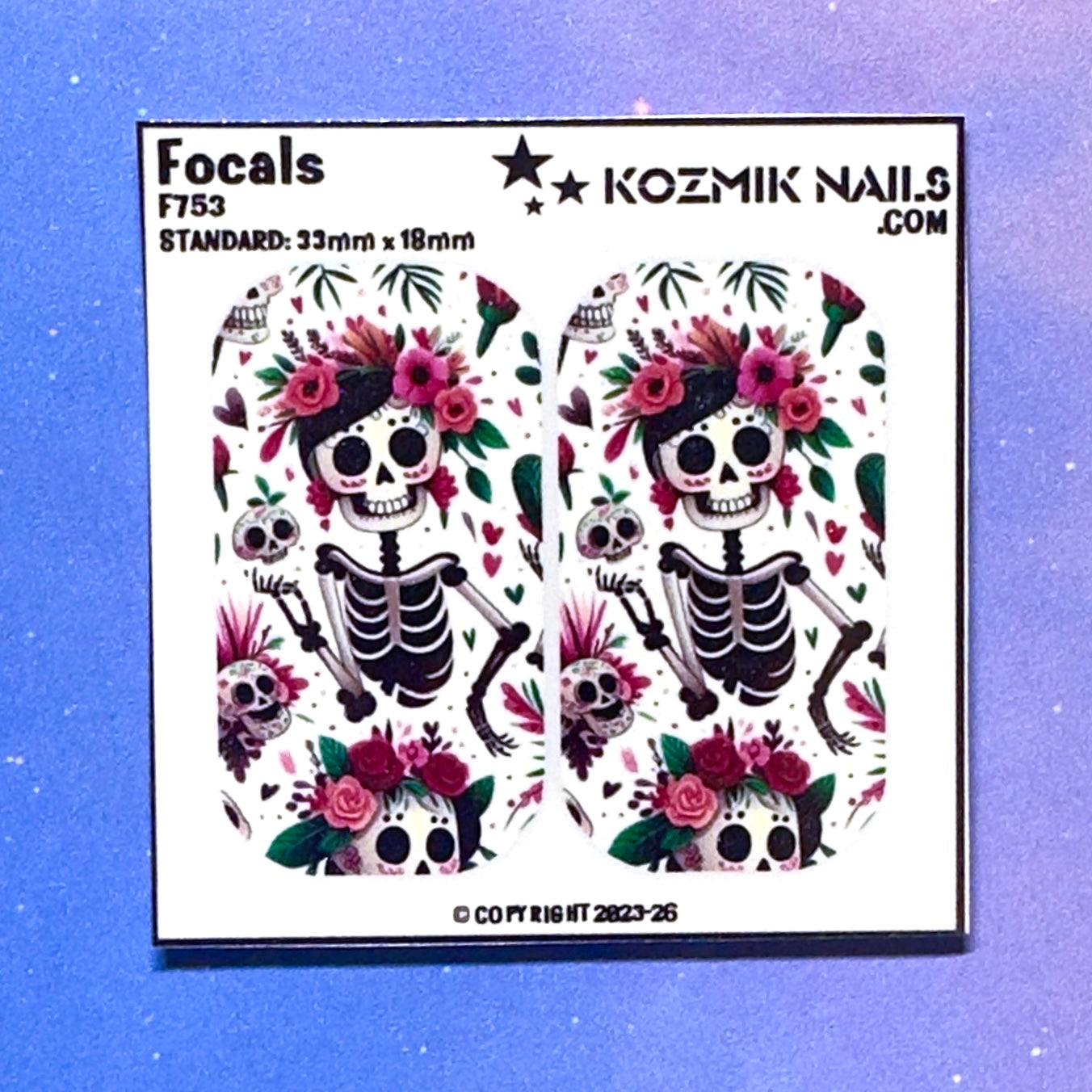 F753 Floral Skull Girl