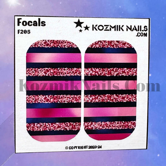 F205 Pink Navy Stripes
