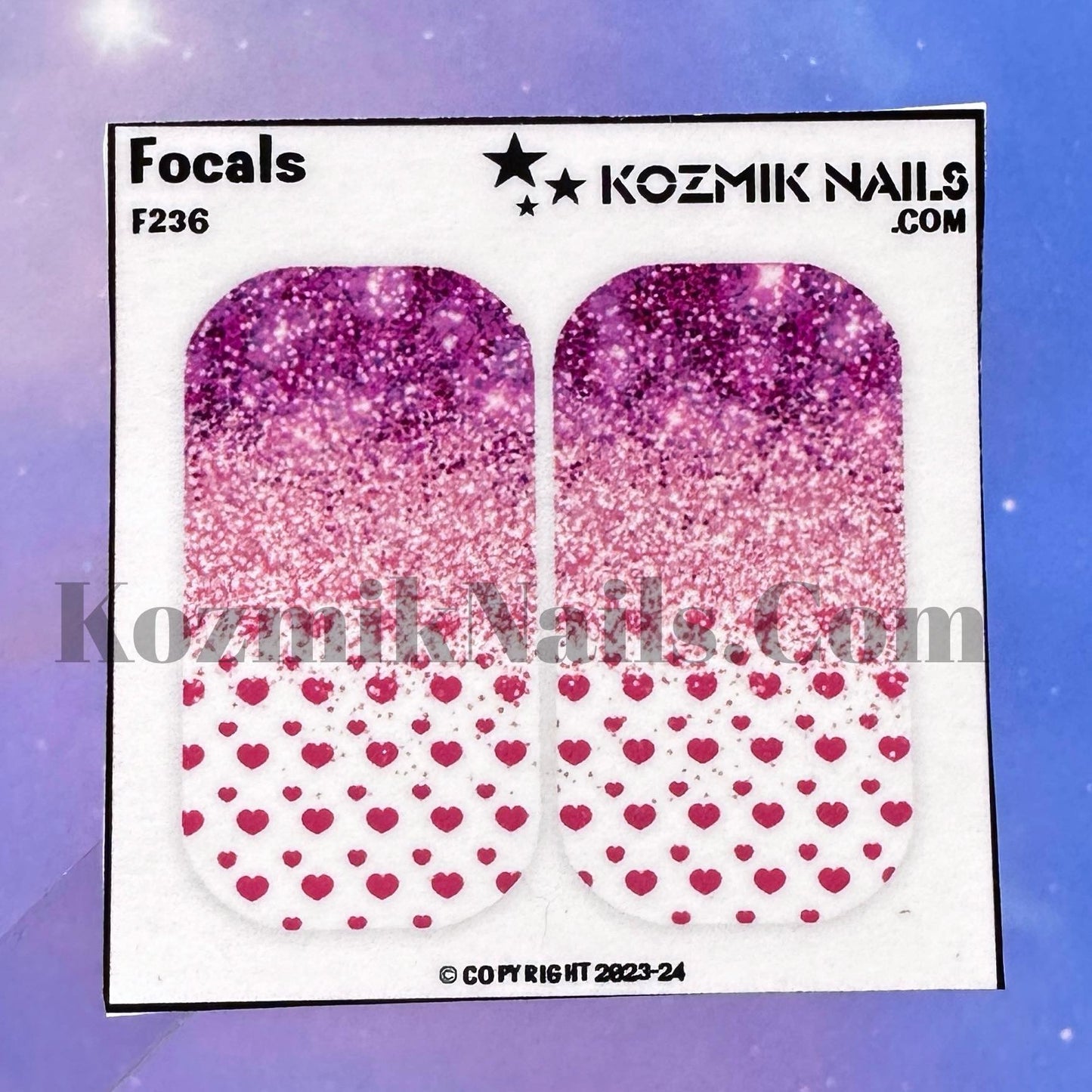 F236 Purple Pink Glitter Ombre Heats