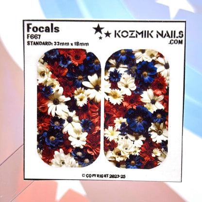 F667 Red White and Blue Flowers