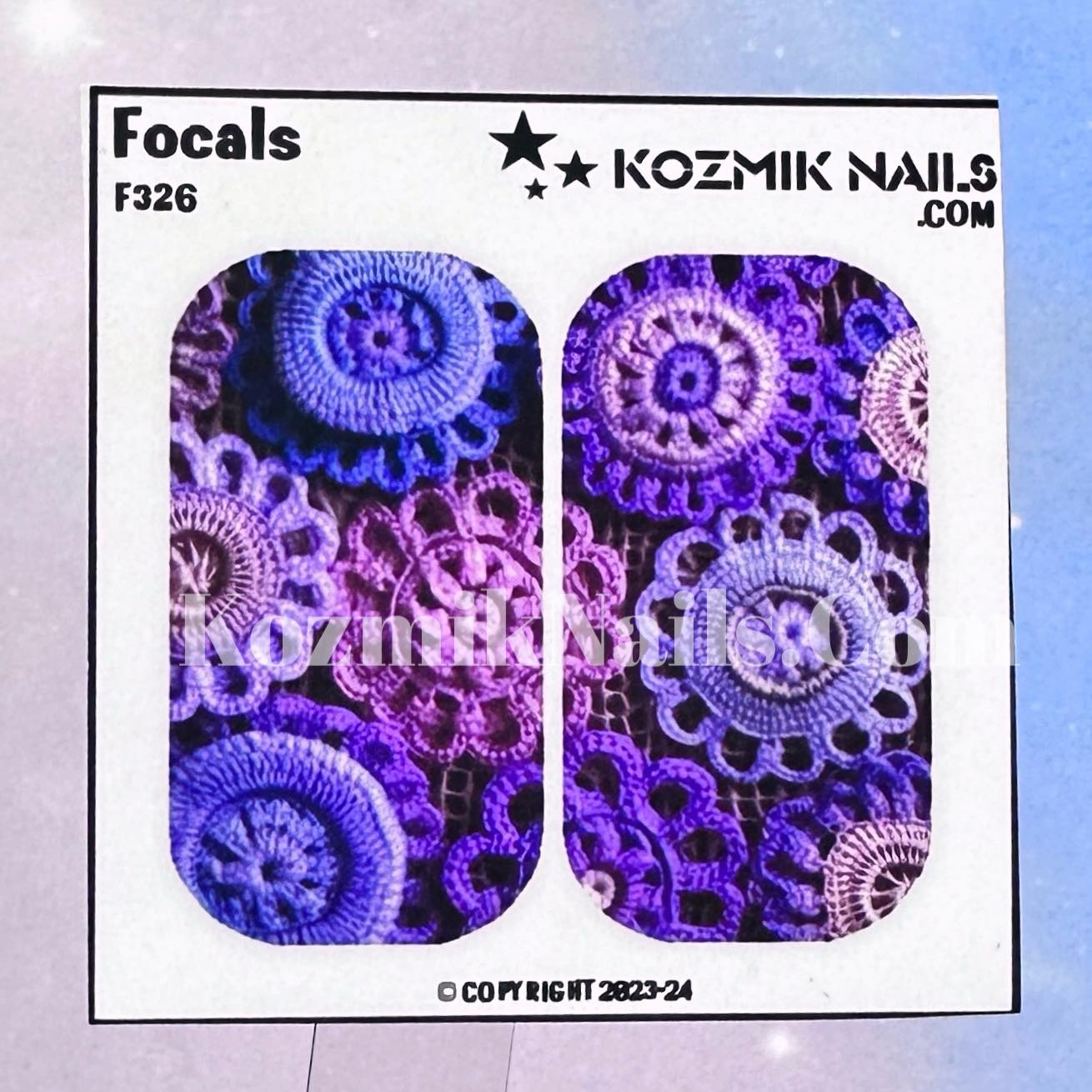 F326 Purple Crochet Round Flowers