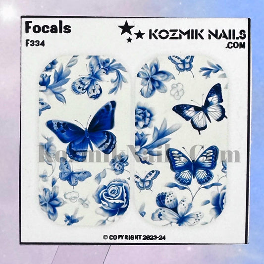 F334 Delft Butterflies with Flowers