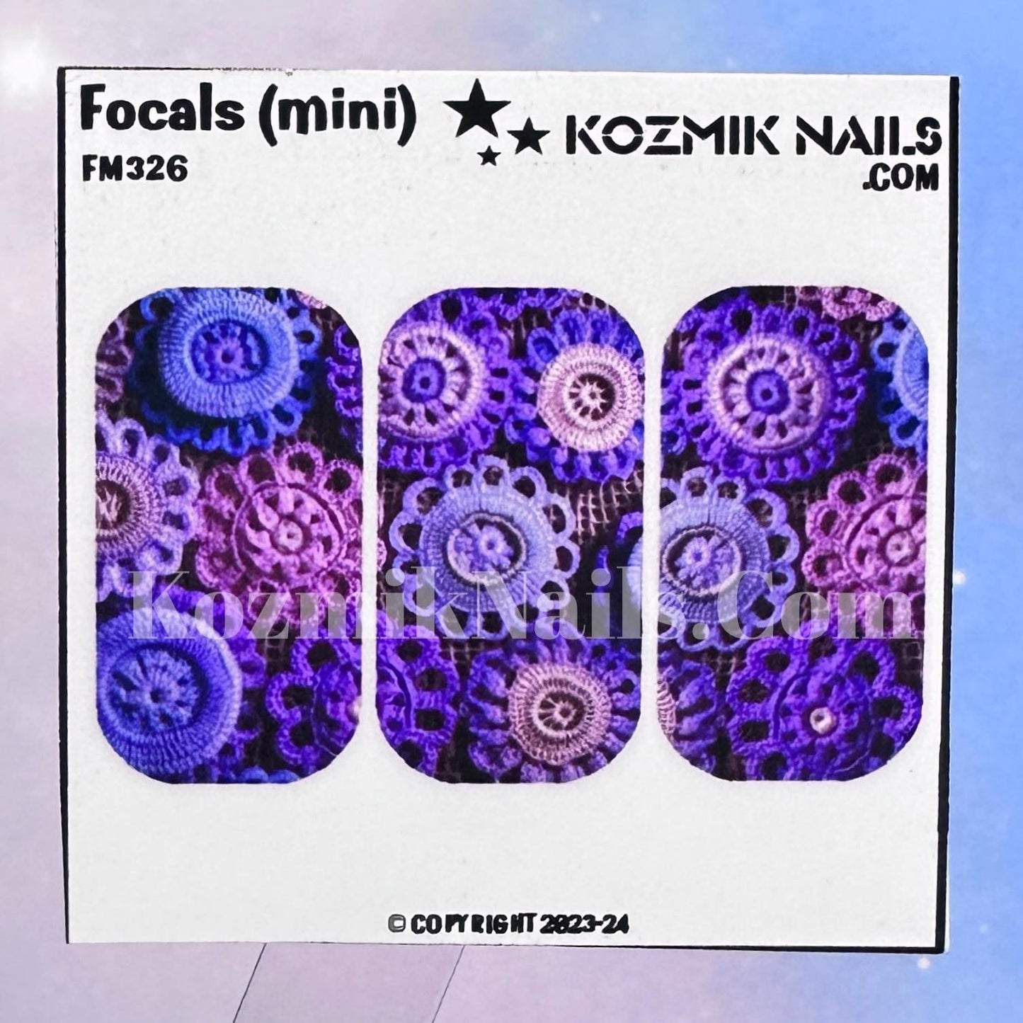 F326 Purple Crochet Round Flowers