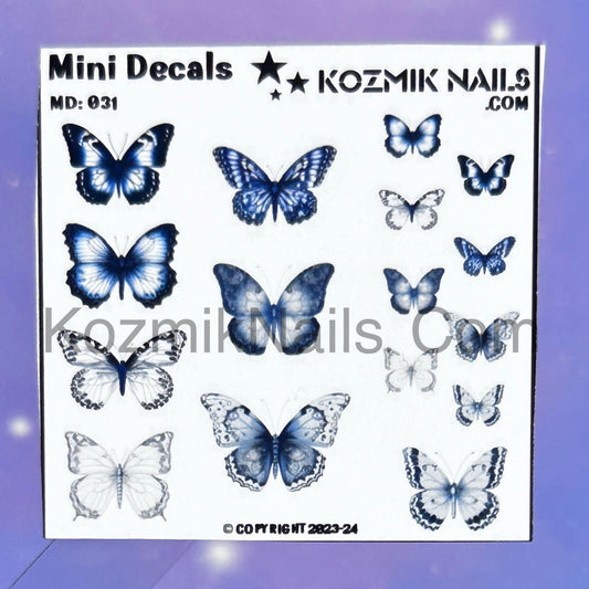 MD031 Soft Blue Butterflies 2