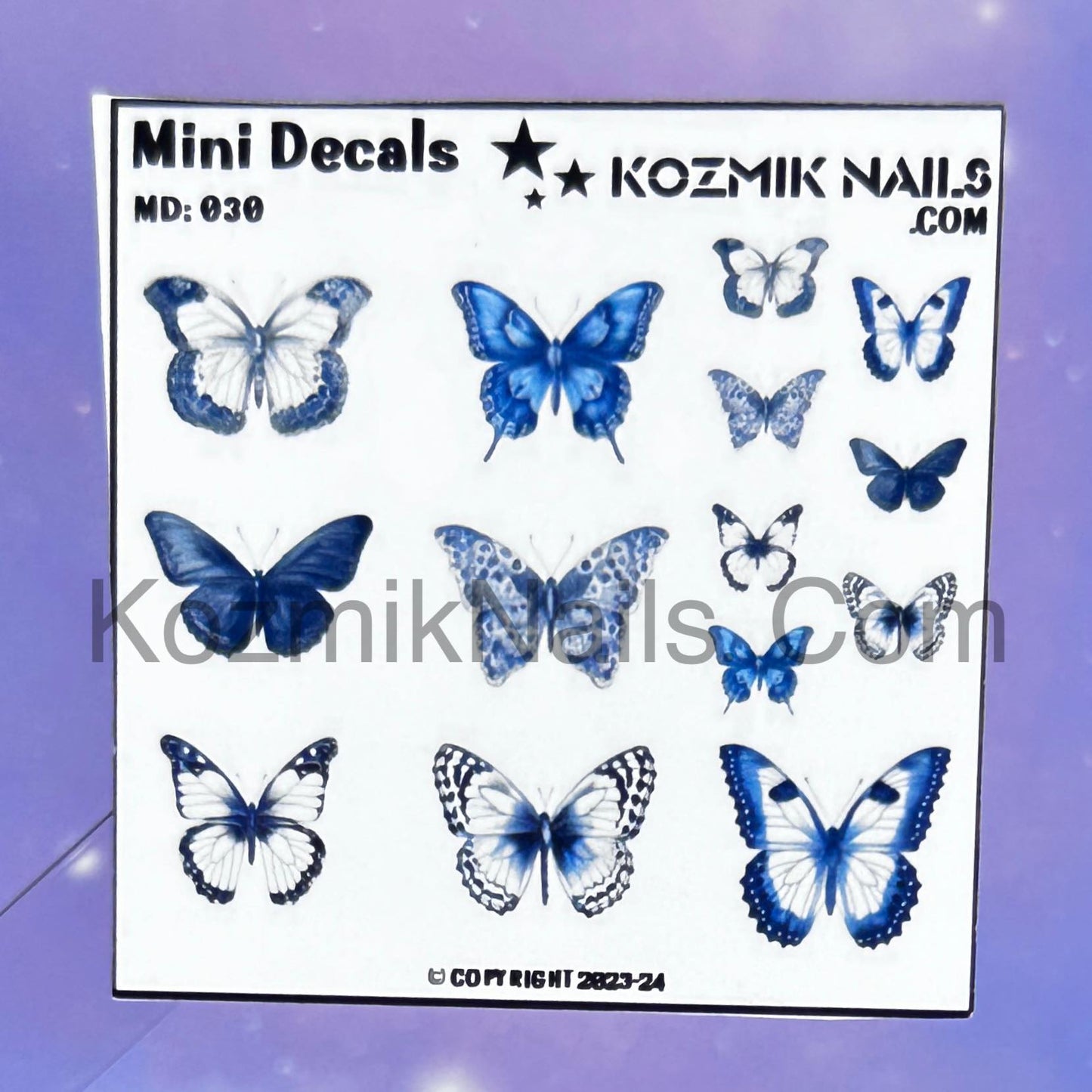 MD030 Soft Blue Butterflies