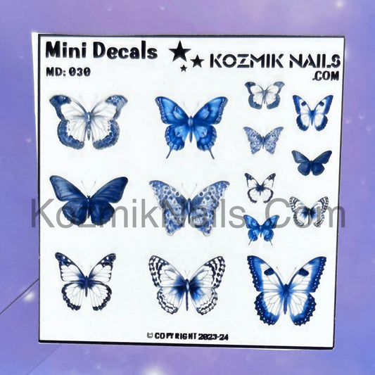 MD030 Soft Blue Butterflies