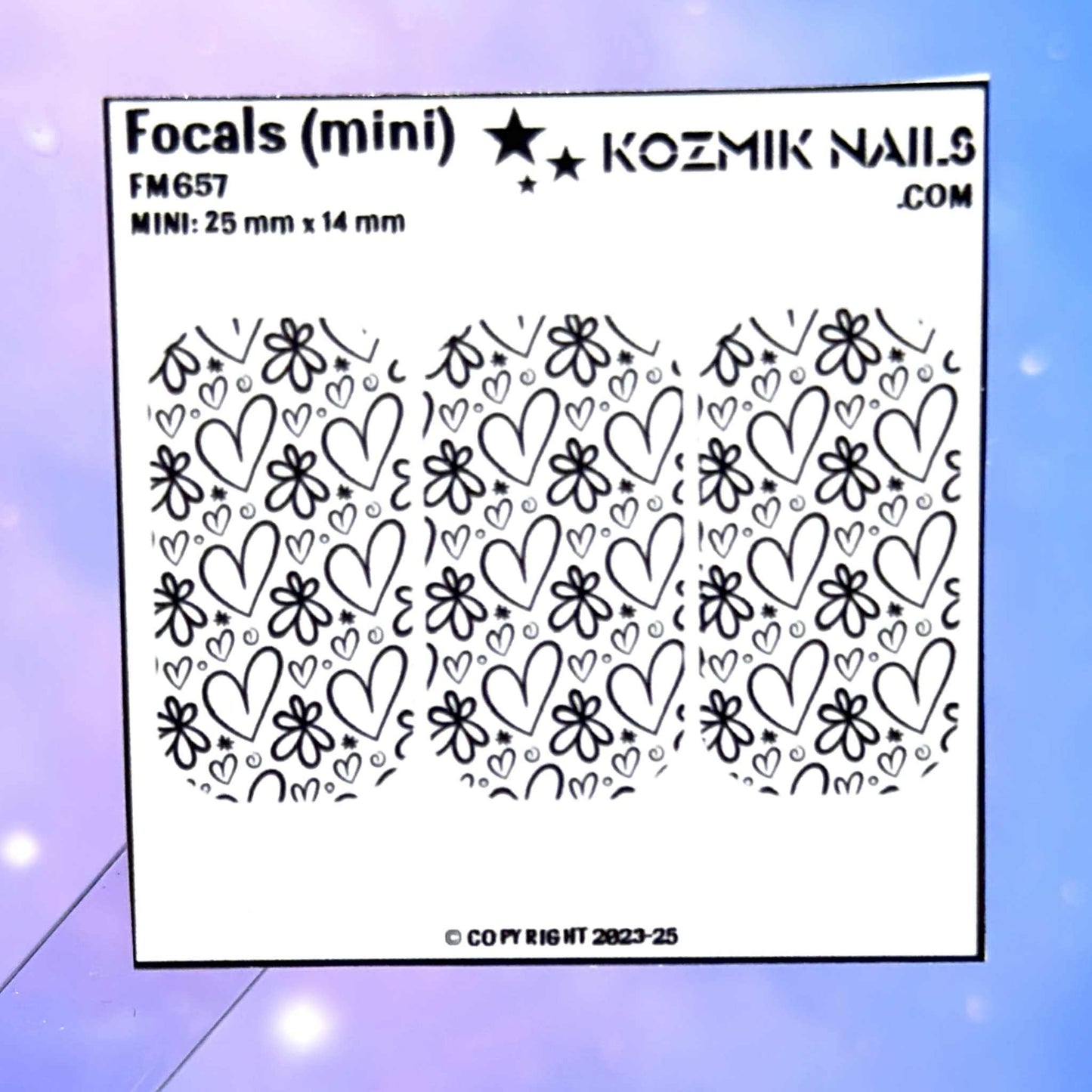 F657 Heart and Flowers Doodles