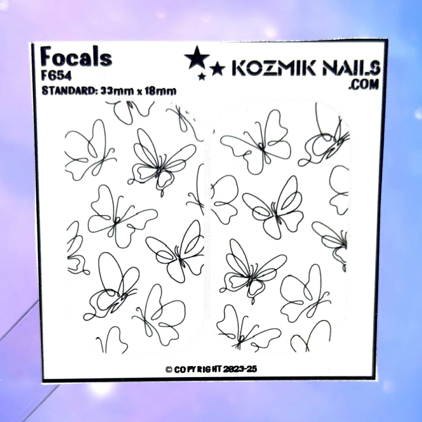 F654 Delicate Butterfly Doodles