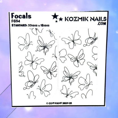 F654 Delicate Butterfly Doodles