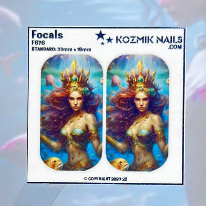 F676 Red Headed Mermaid with Crown