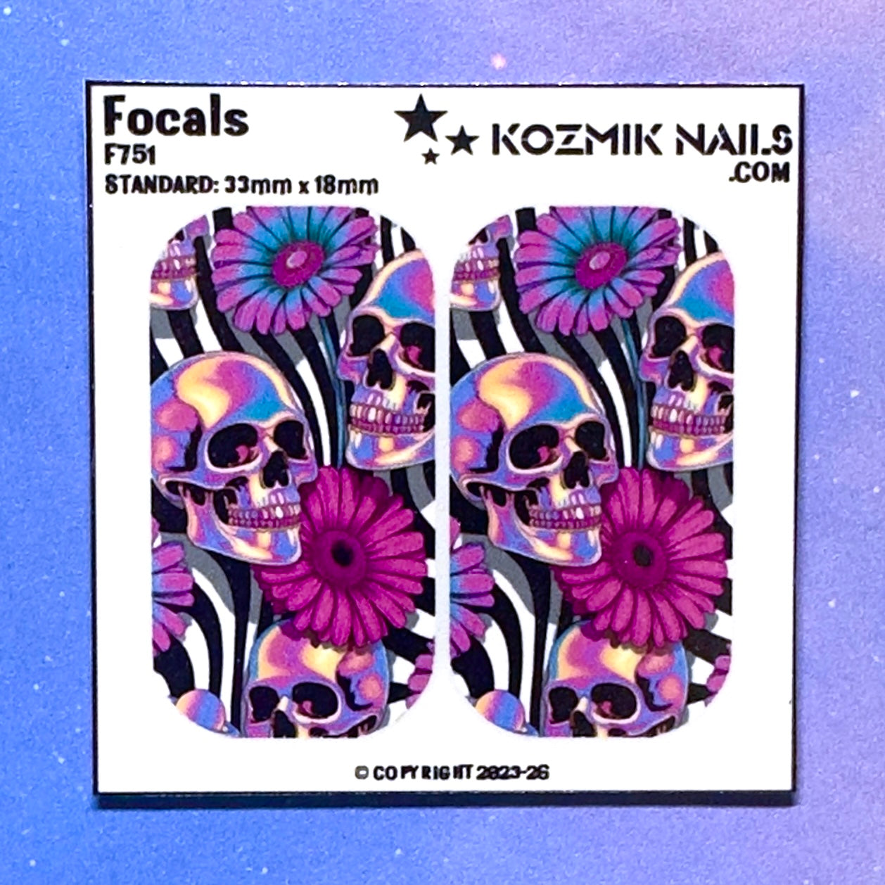 F751 Groovy Skulls with Daisies