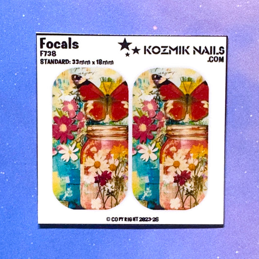 F738 Butterfly with Jar of Flowers