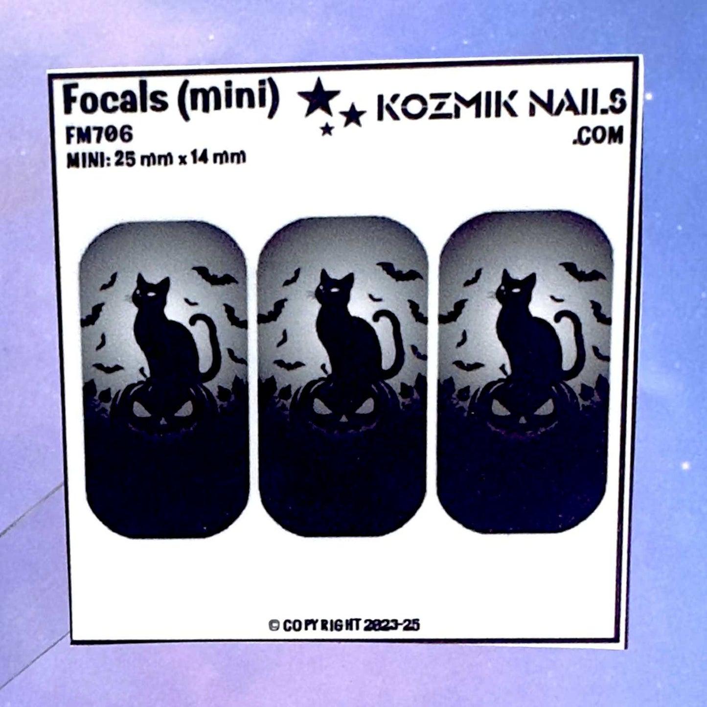 F706 Black Cat Witch Bats