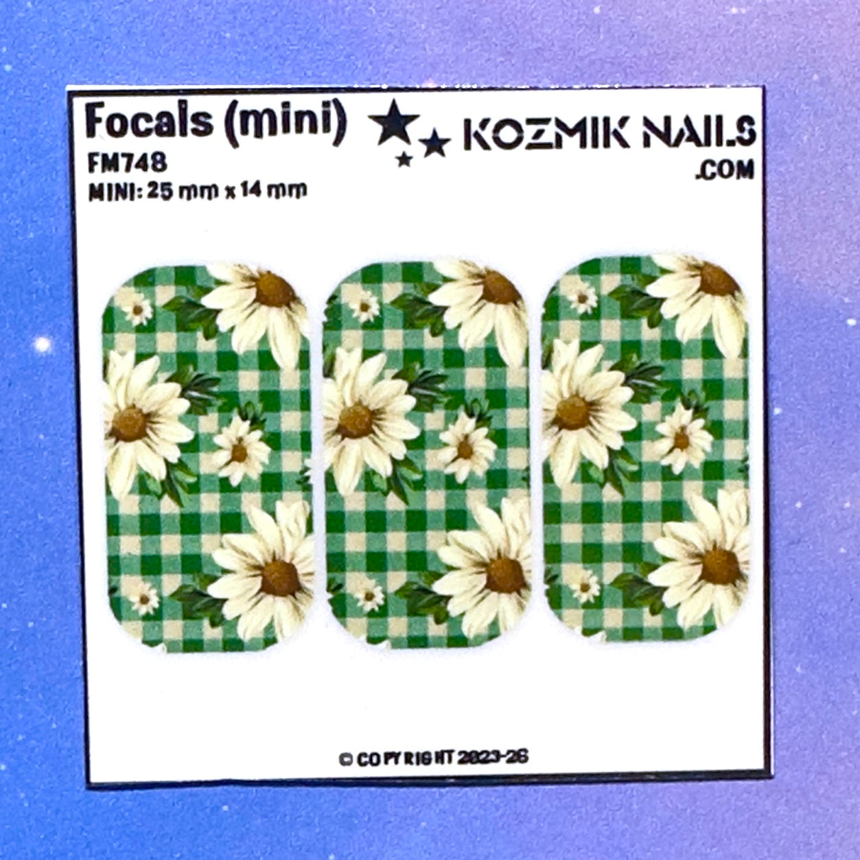 F748 Daisies on Plaid