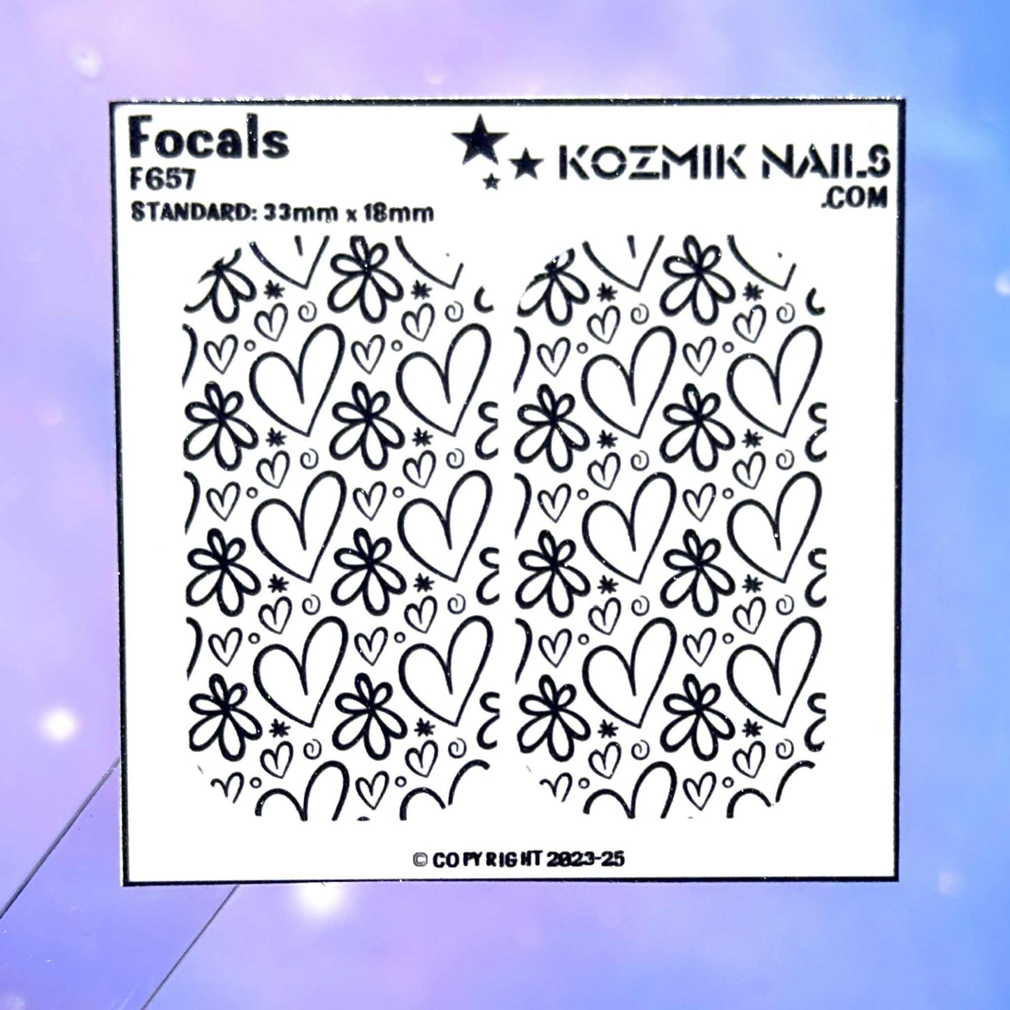 F657 Heart and Flowers Doodles