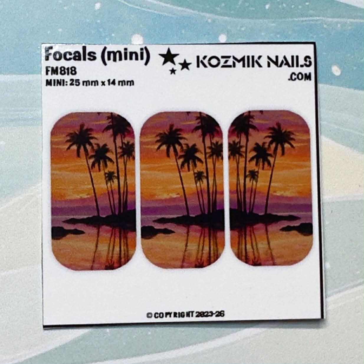 F818 Colorful Palm Tree Sunset