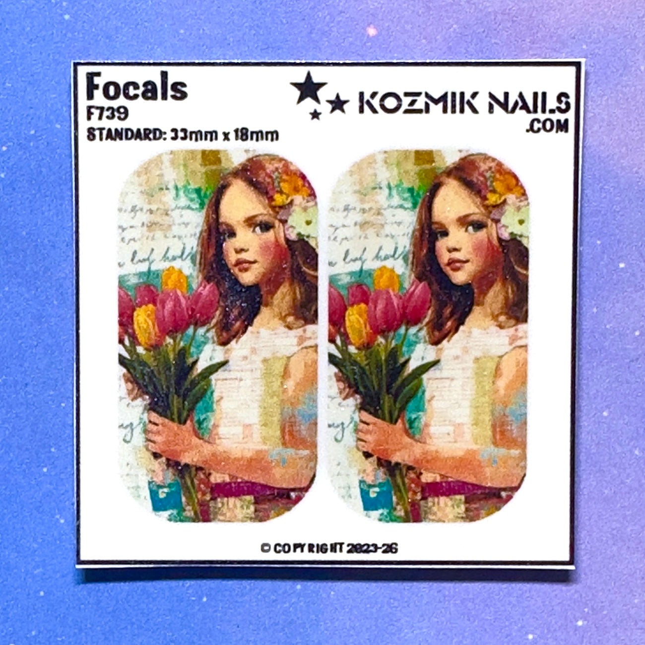 F739 Girl with Tulips