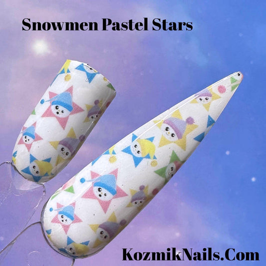 Snowmen Pastel Stars