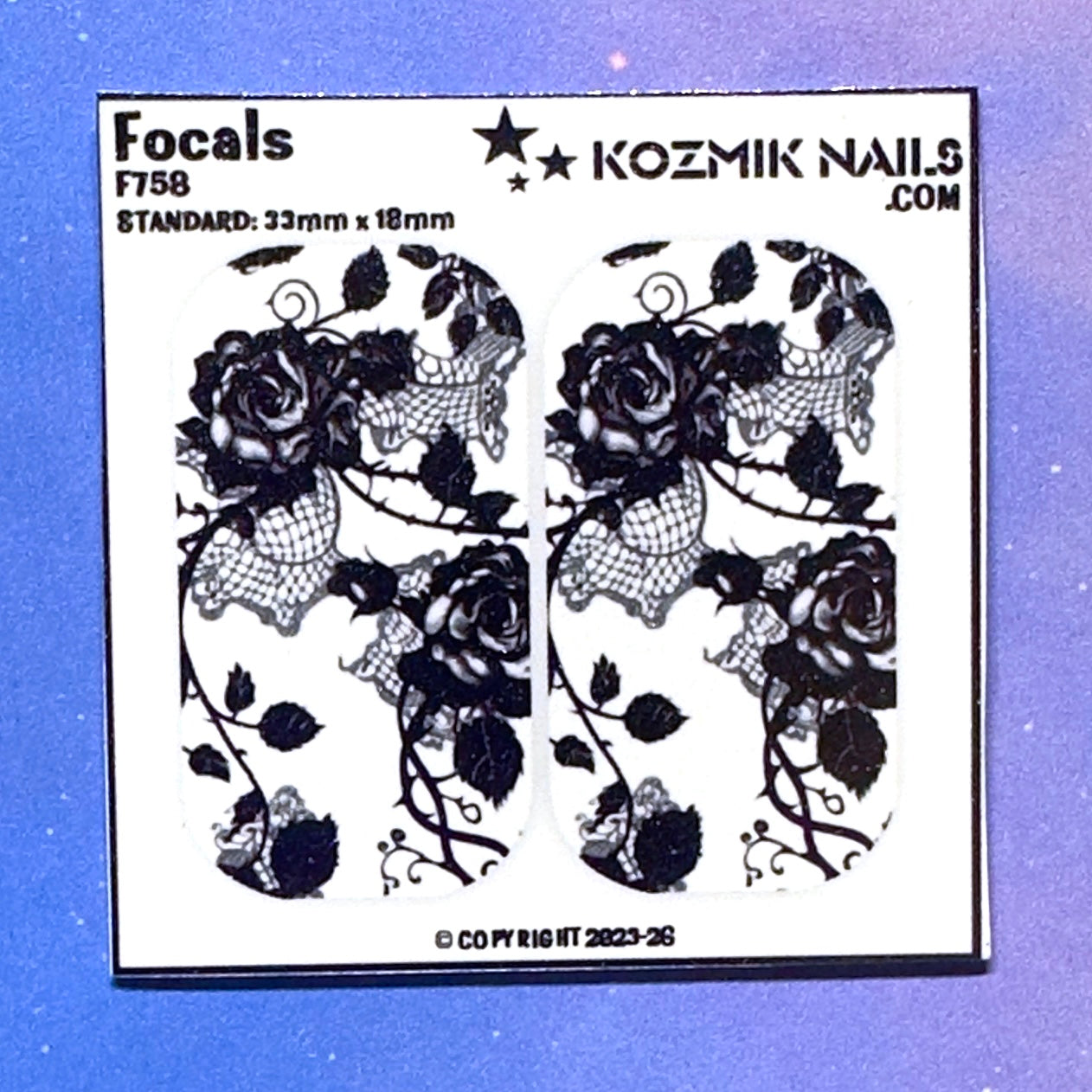 F758 Black Roses & Tattered Lace