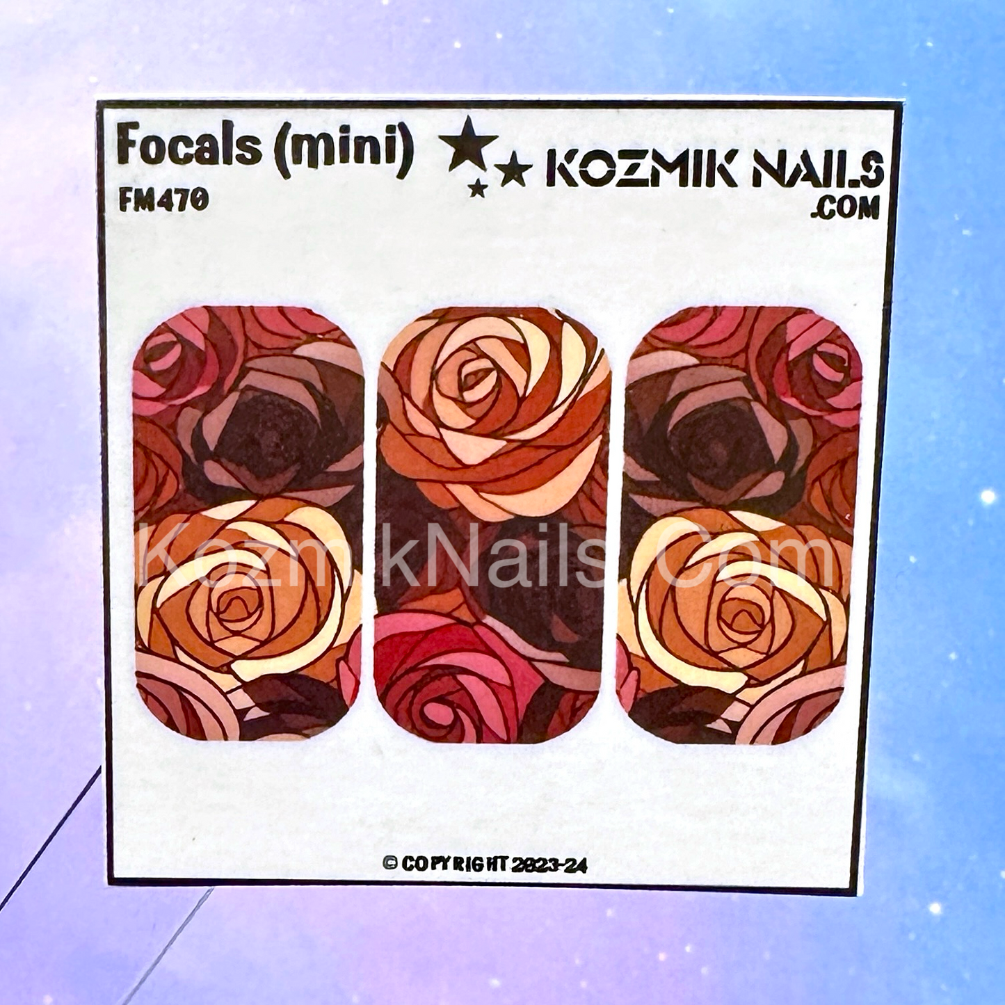 F470  Stained Glass Woodland Roses