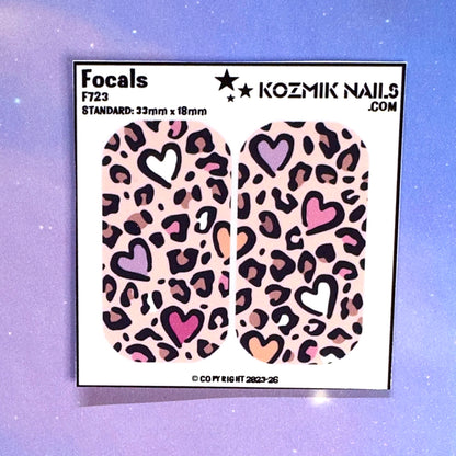F723 Pink Leopard Hearts